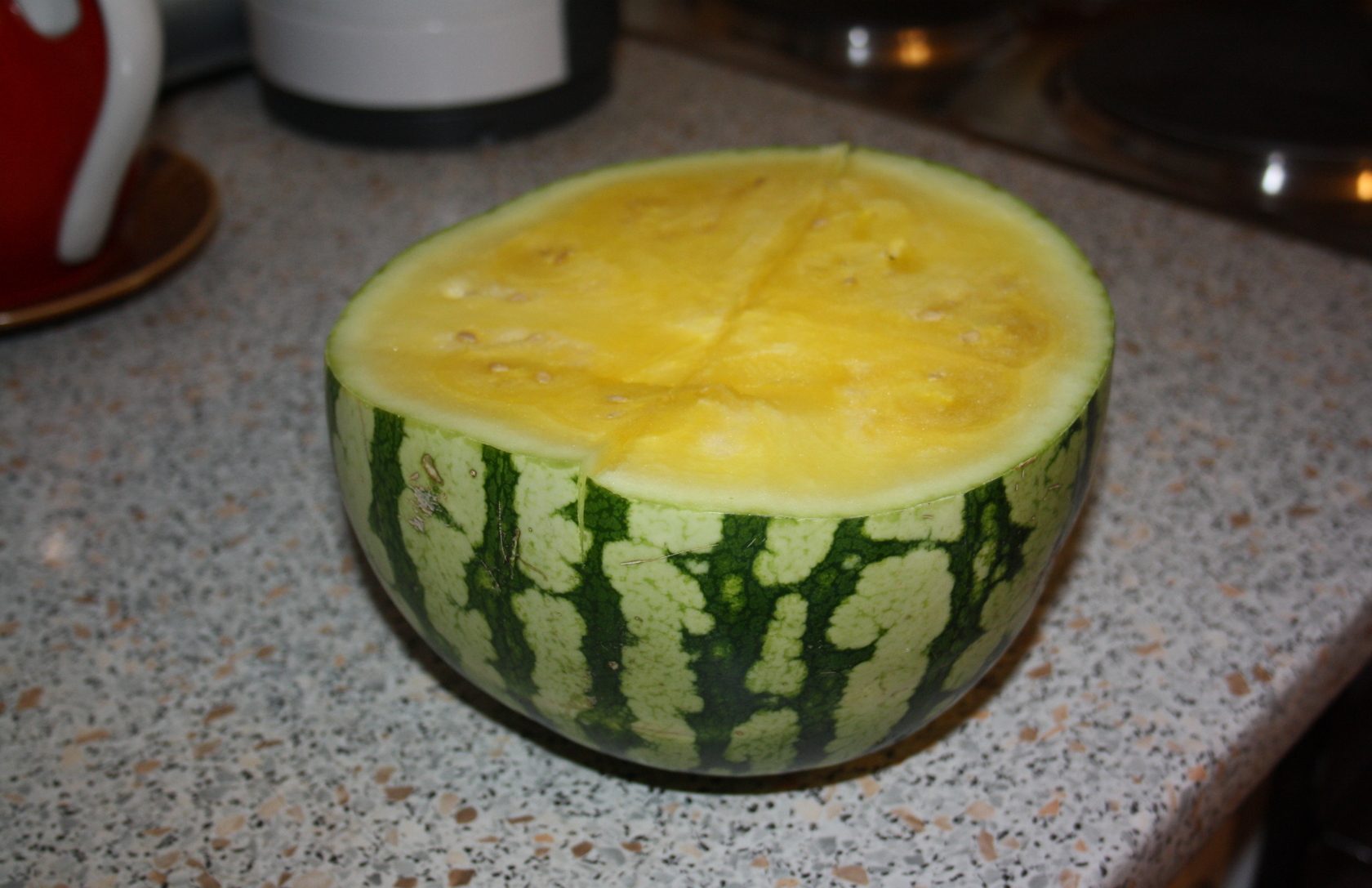 Výrez žltého melónu