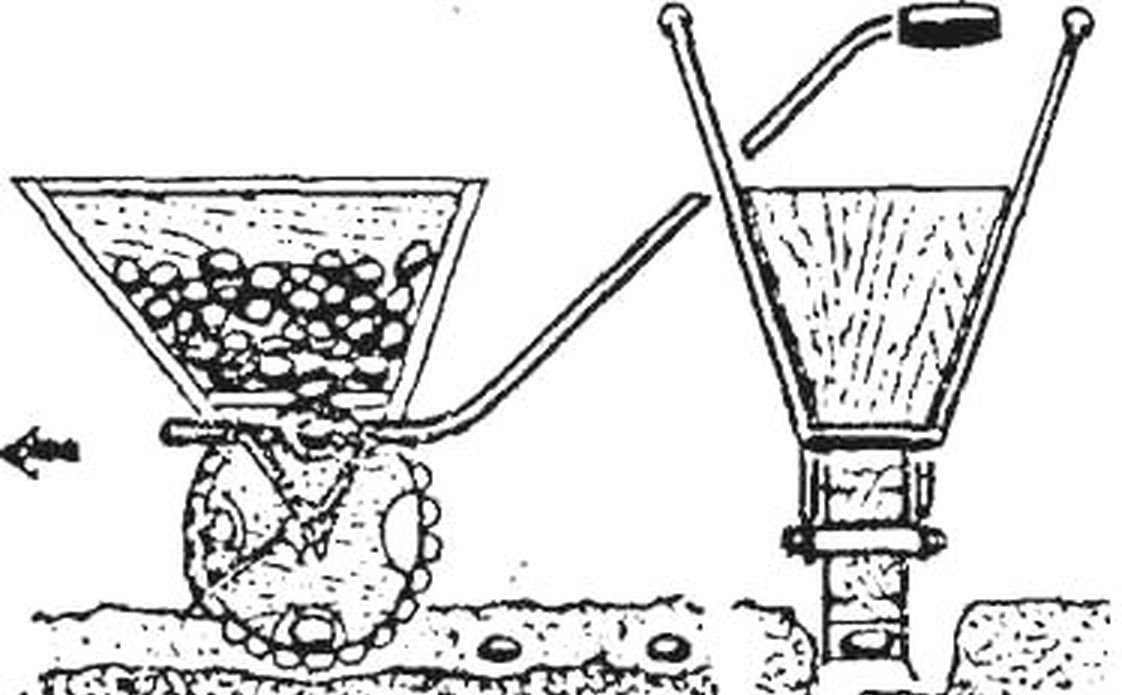 Desenhos de plantador de batata manual